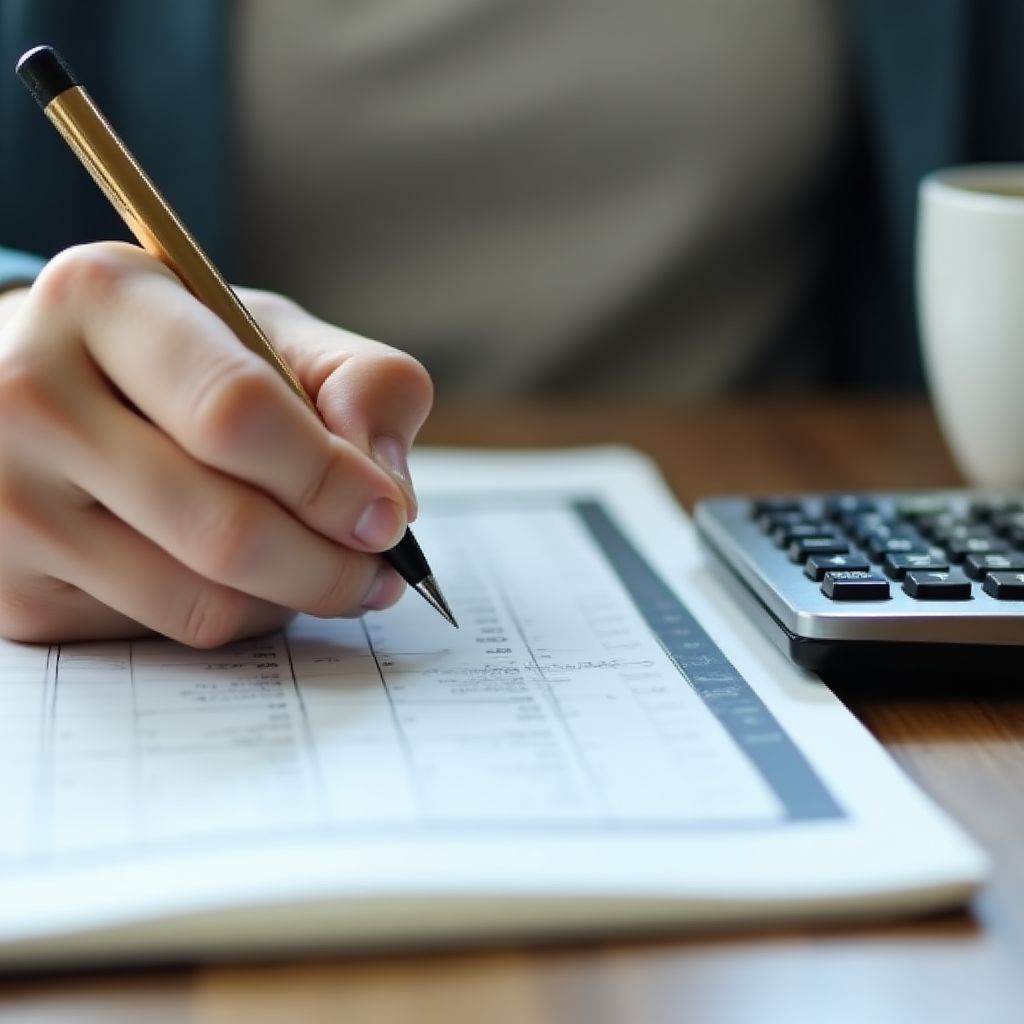 Persona evaluando sus metas financieras